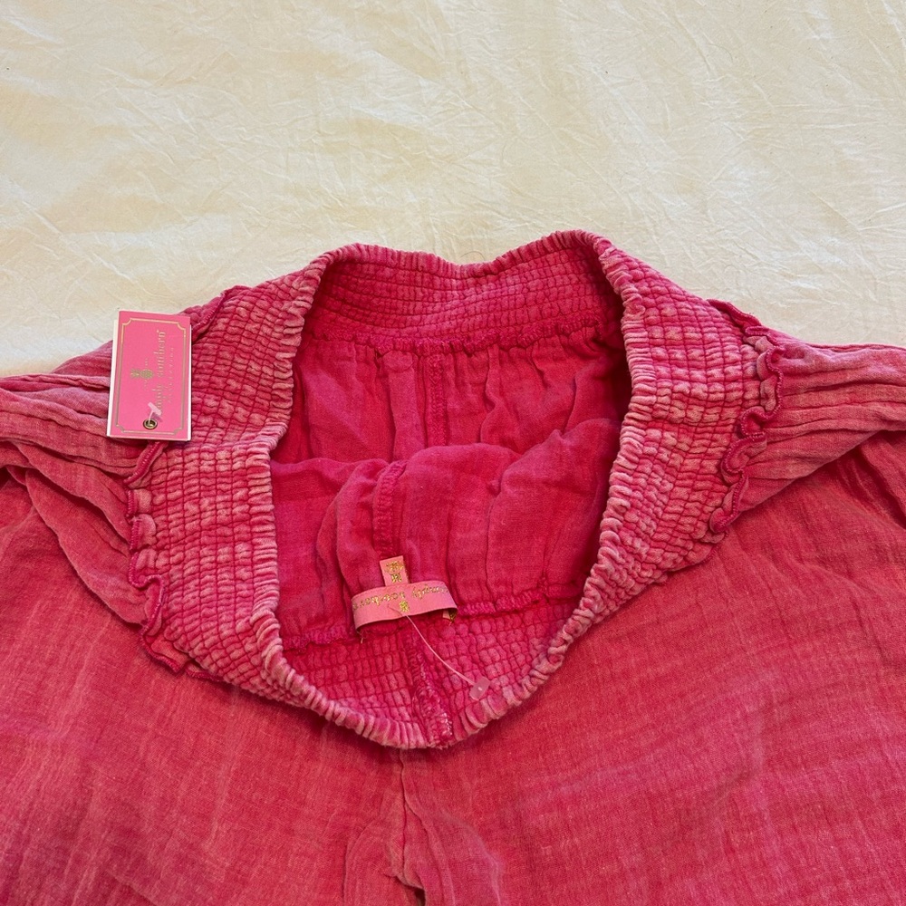 Bright Pink Smocked Waist Wide-Leg Pants Sz M NWT - Picture 13 of 16